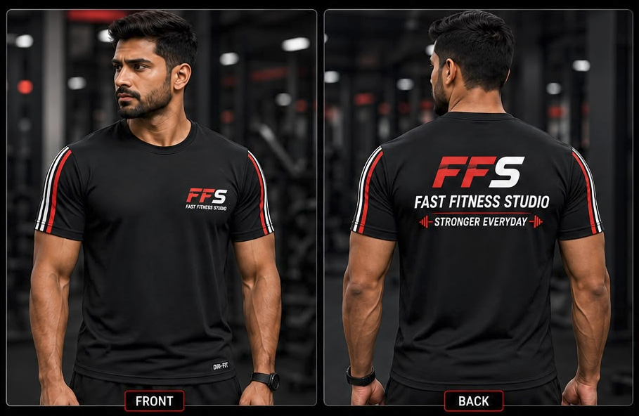 FFS performance T-shirt front and back